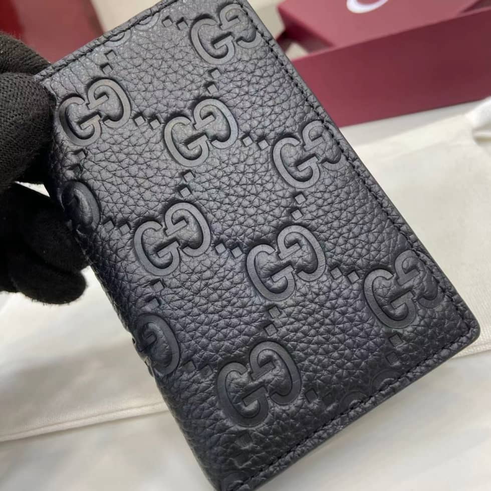 Gucci Imprint Mens Leather Black Card Case_5_160328 Gucci Imprint Mens Leather Black Card Case