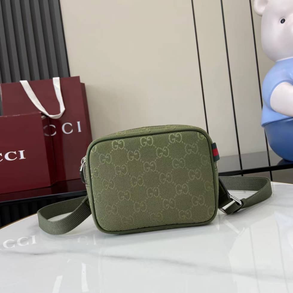 Gucci Mens GG Mini Green Crossbody Bag 834268_10_160388 Gucci Mens GG Mini Green Crossbody Bag 834268