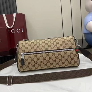 Gucci GG Canvas Small Duffle Bag Beige Brown
