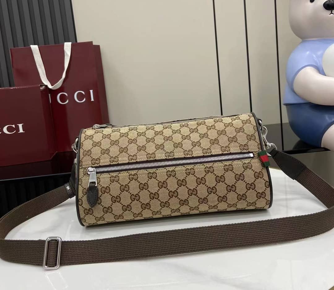 Gucci GG Canvas Small Duffle Bag Beige Brown_10_160438 Gucci GG Canvas Small Duffle Bag Beige Brown