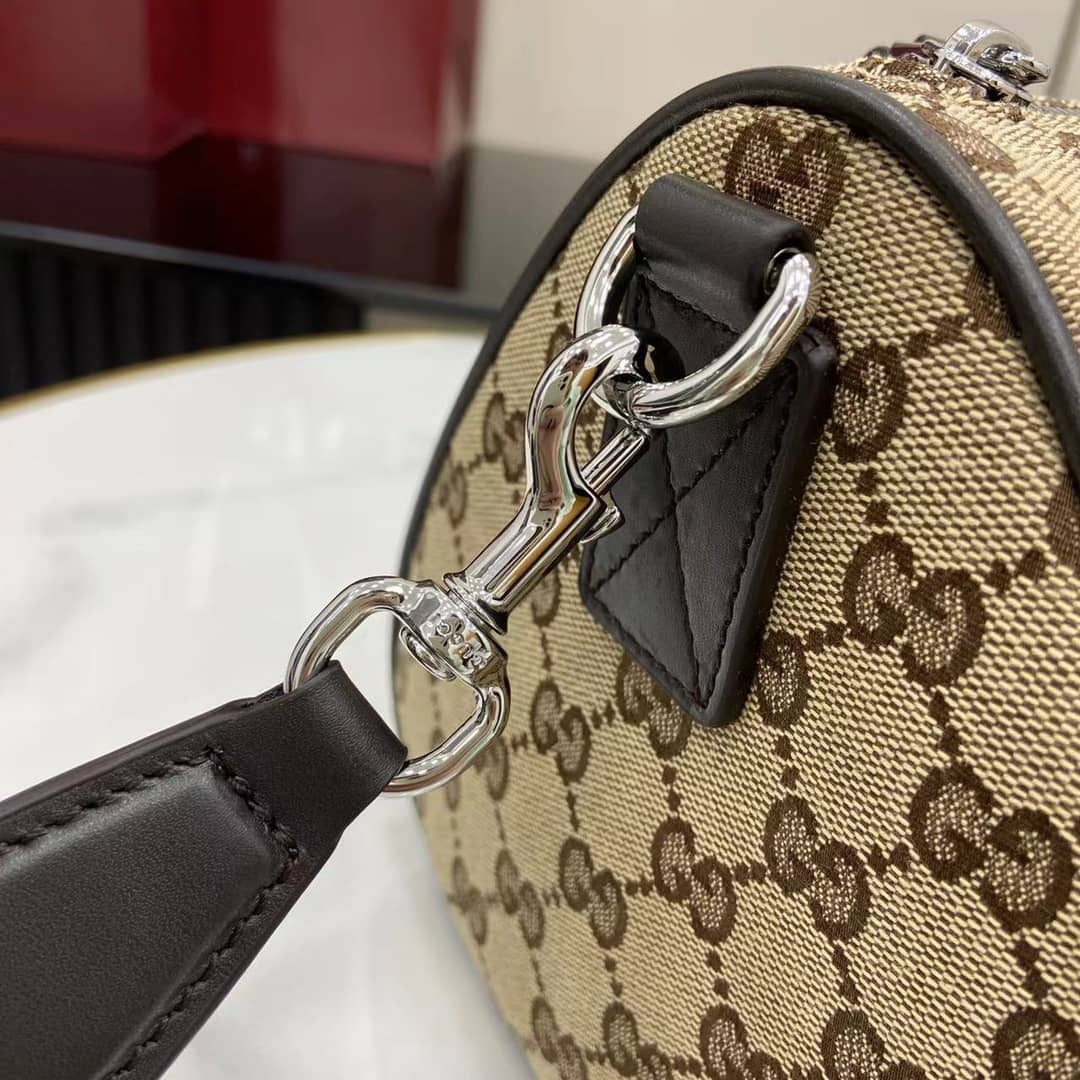 Gucci GG Canvas Small Duffle Bag Beige Brown_3_160438 Gucci GG Canvas Small Duffle Bag Beige Brown