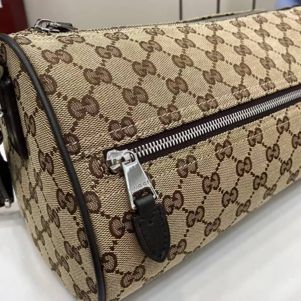Gucci GG Canvas Small Duffle Bag Beige Brown_5_160438 Gucci GG Canvas Small Duffle Bag Beige Brown
