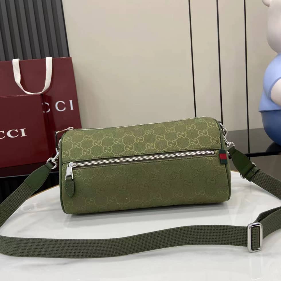 Gucci GG Canvas Mens Small Green Duffle 834455_1_160448 Gucci GG Canvas Mens Small Green Duffle 834455