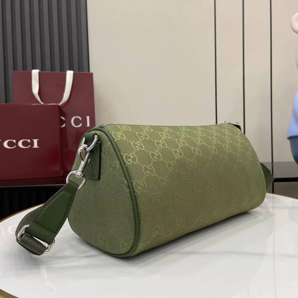 Gucci GG Canvas Mens Small Green Duffle 834455_2_160448 Gucci GG Canvas Mens Small Green Duffle 834455