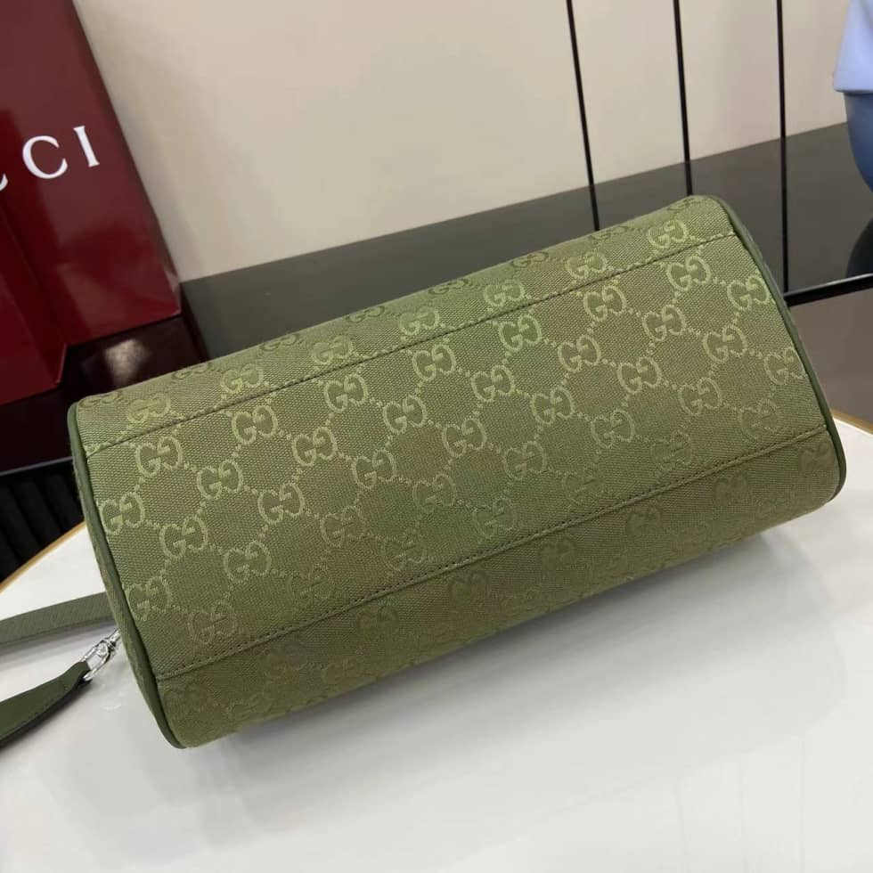 Gucci GG Canvas Mens Small Green Duffle 834455_3_160448 Gucci GG Canvas Mens Small Green Duffle 834455