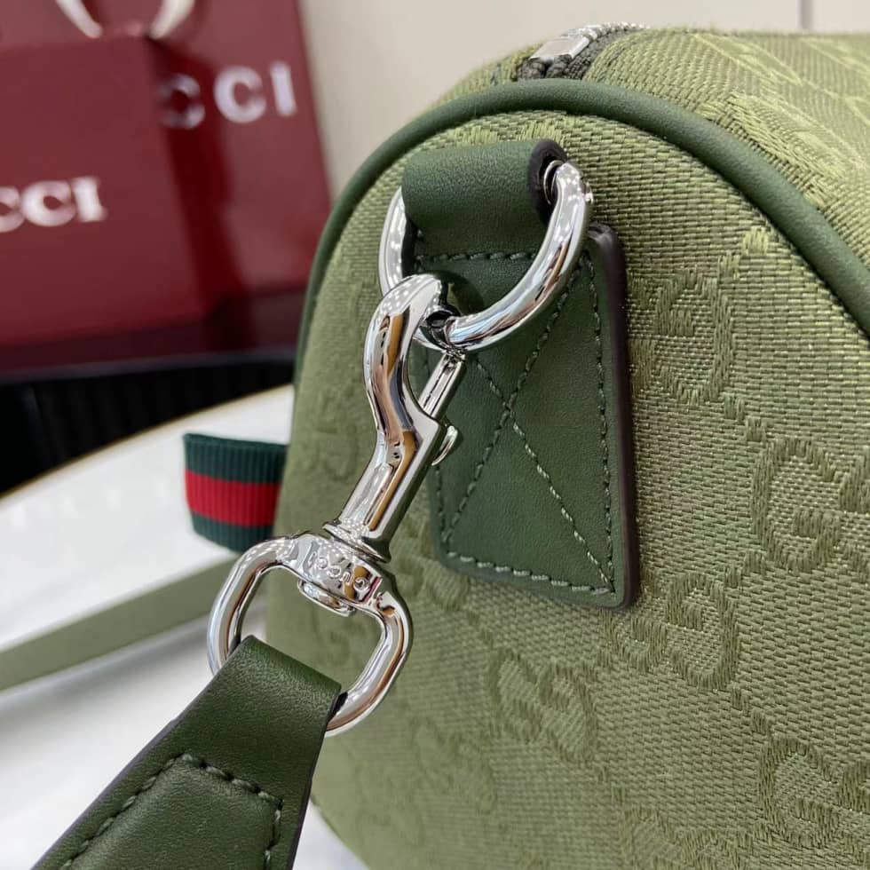 Gucci GG Canvas Mens Small Green Duffle 834455_5_160448 Gucci GG Canvas Mens Small Green Duffle 834455