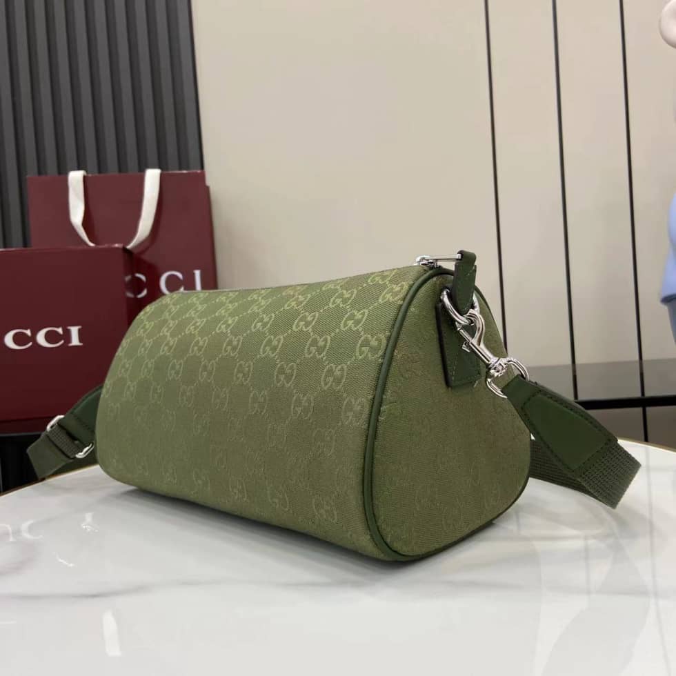 Gucci GG Canvas Mens Small Green Duffle 834455_6_160448 Gucci GG Canvas Mens Small Green Duffle 834455