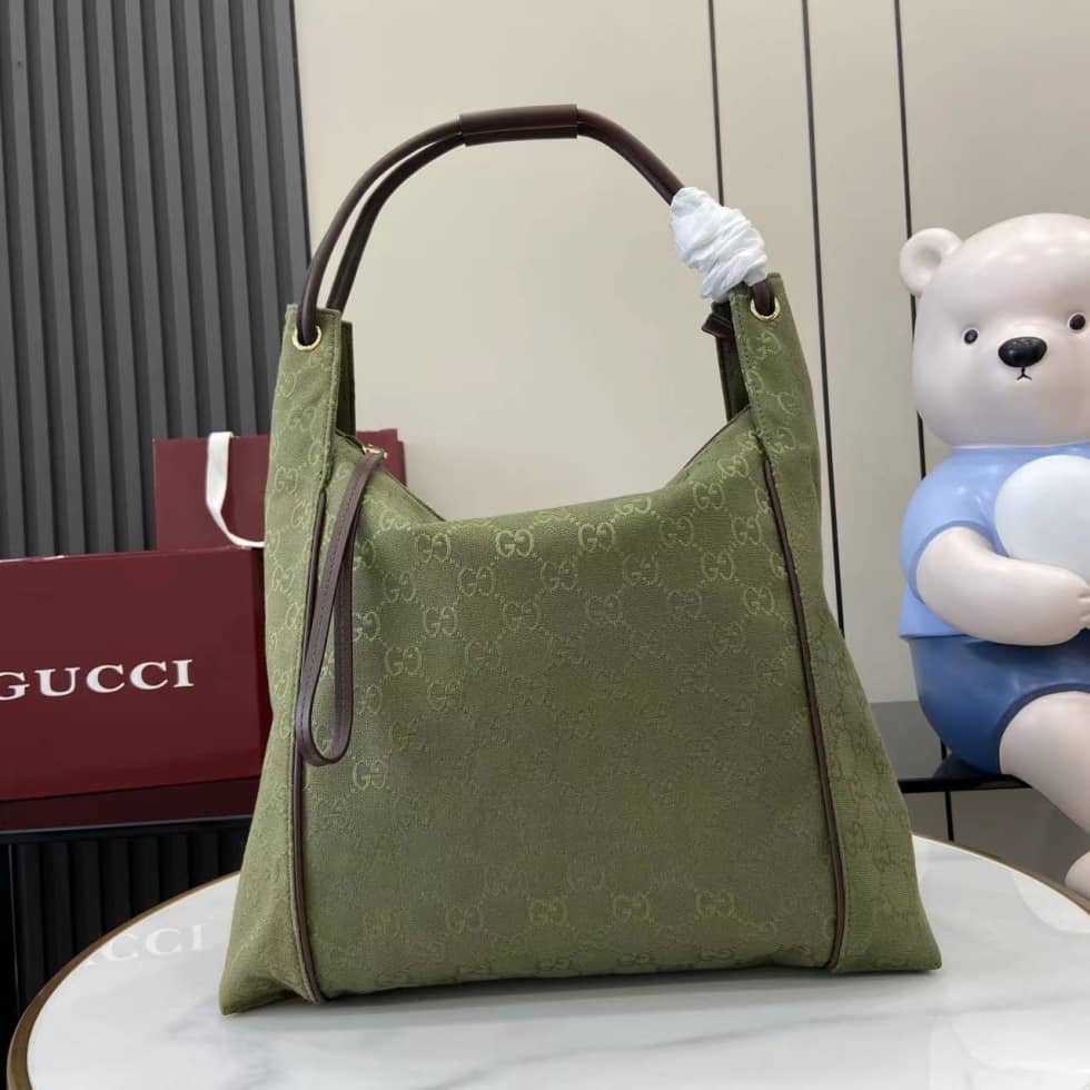 Gucci GG Canvas Large Green Tote Bag_10_160458 Gucci GG Canvas Large Green Tote Bag