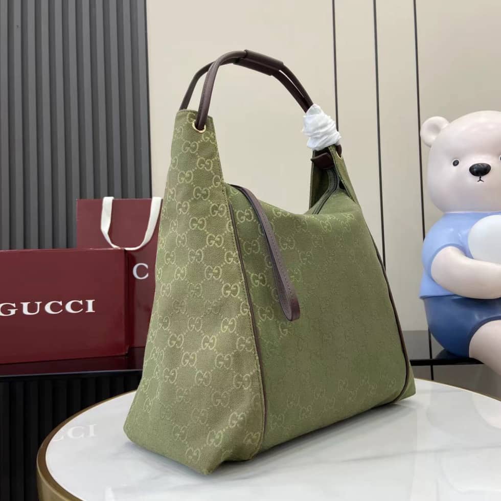 Gucci GG Canvas Large Green Tote Bag_1_160458 Gucci GG Canvas Large Green Tote Bag