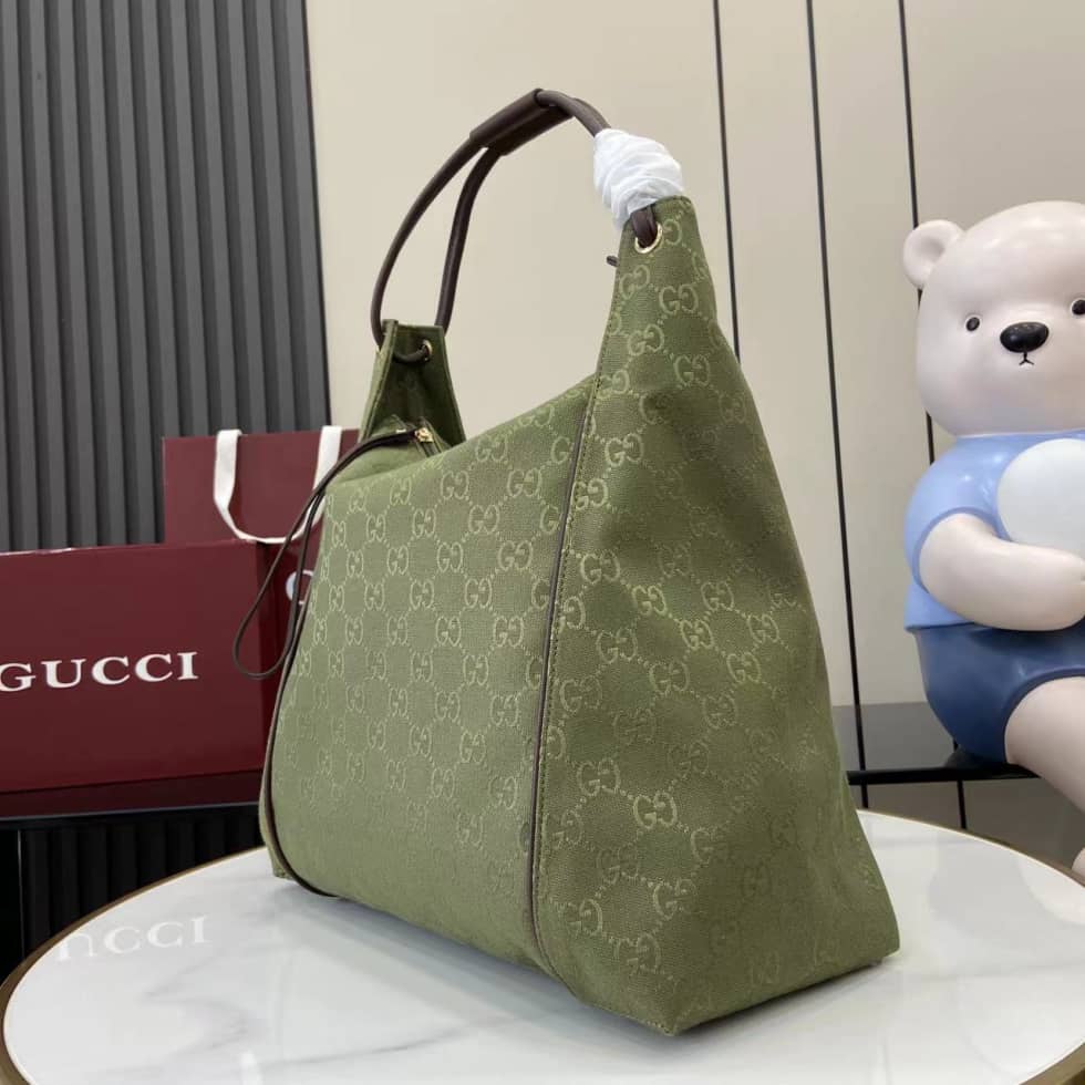 Gucci GG Canvas Large Green Tote Bag_2_160458 Gucci GG Canvas Large Green Tote Bag