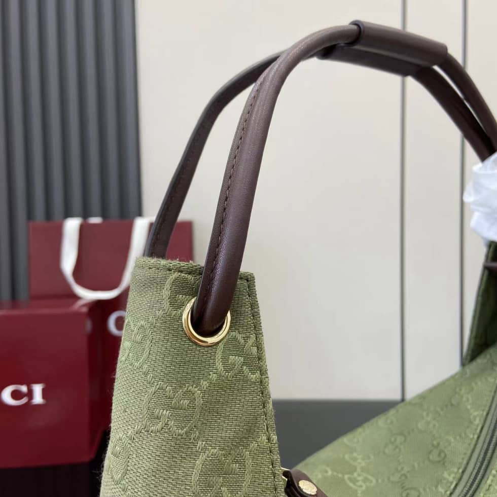 Gucci GG Canvas Large Green Tote Bag_4_160458 Gucci GG Canvas Large Green Tote Bag
