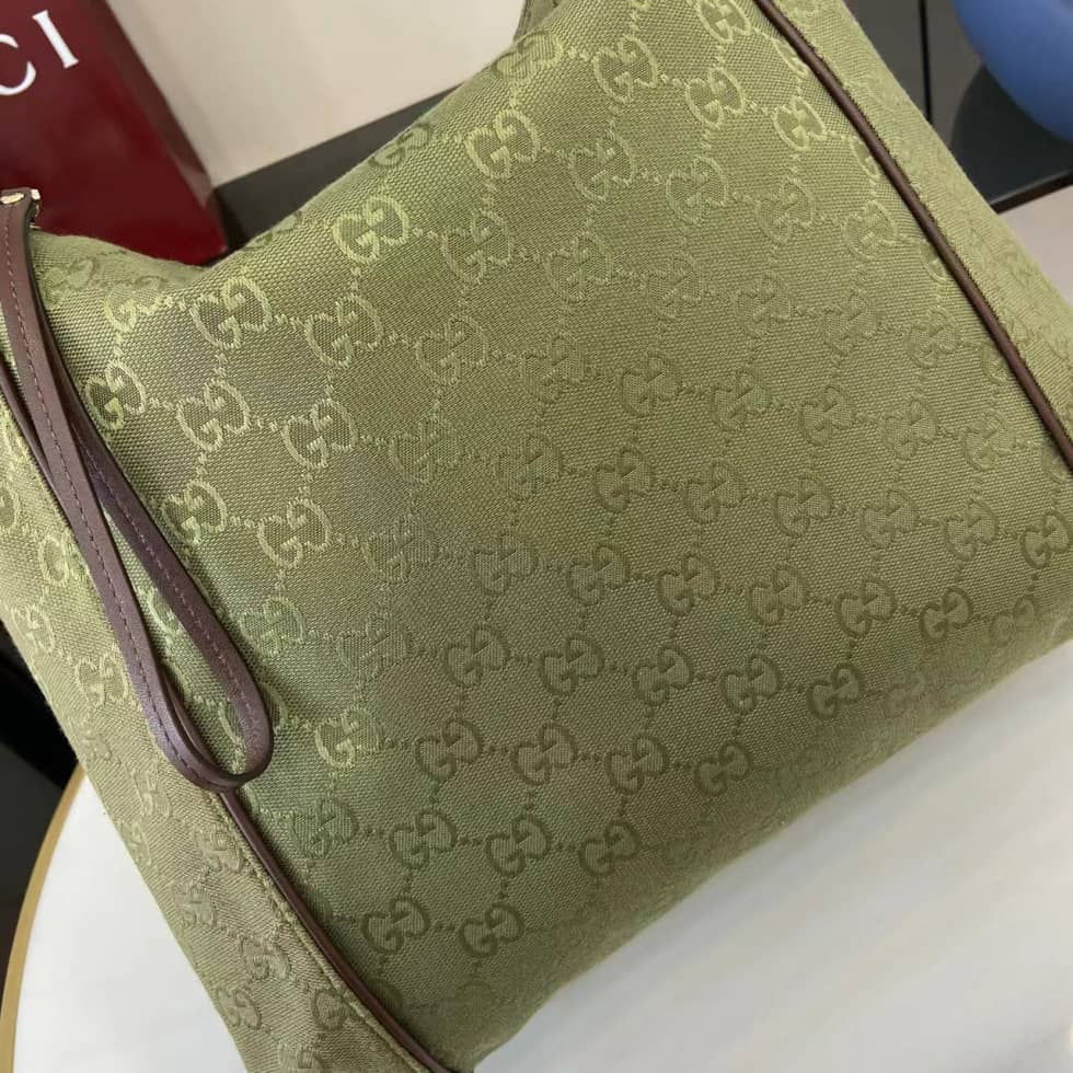 Gucci GG Canvas Large Green Tote Bag_5_160458 Gucci GG Canvas Large Green Tote Bag