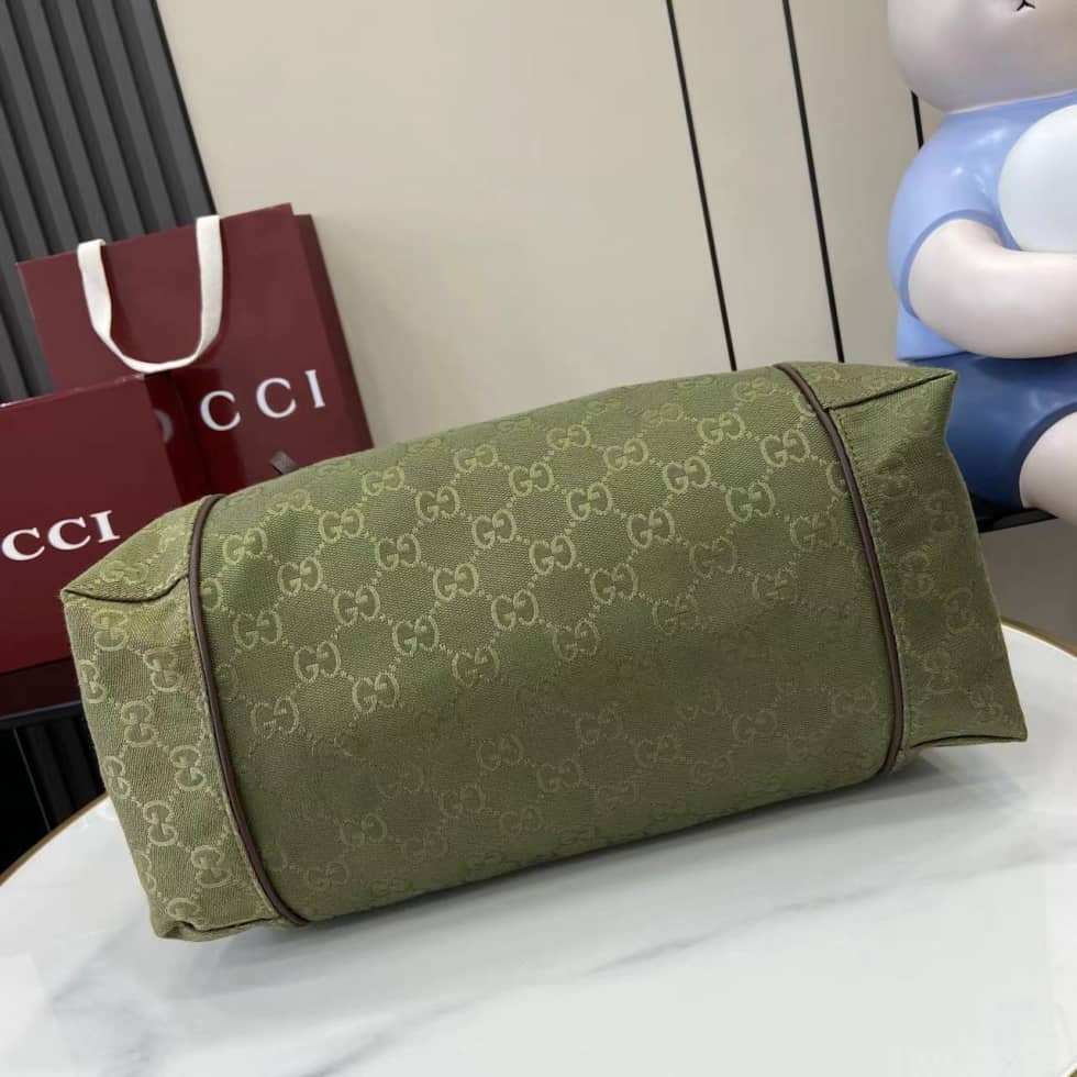 Gucci GG Canvas Large Green Tote Bag_6_160458 Gucci GG Canvas Large Green Tote Bag