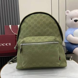 Gucci GG Canvas Mens Medium Green Backpack 834464