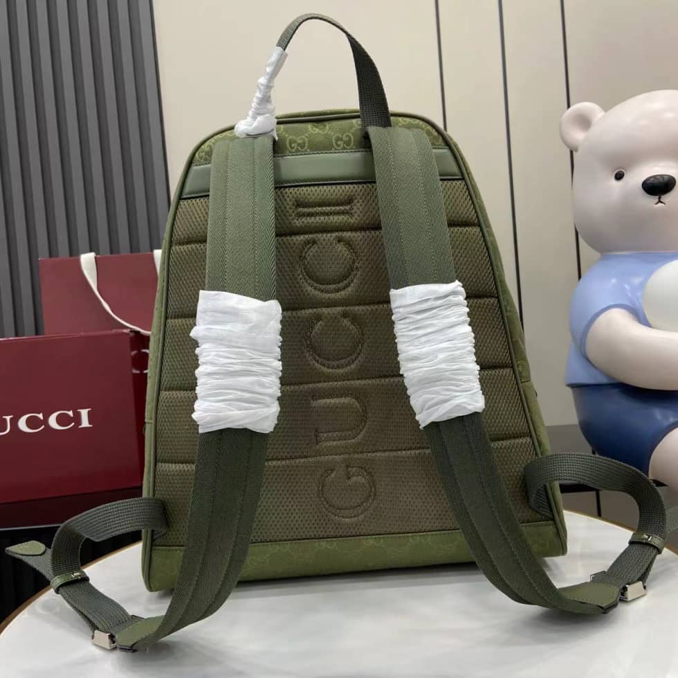 Gucci GG Canvas Mens Medium Green Backpack 834464_1_160468 Gucci GG Canvas Mens Medium Green Backpack 834464