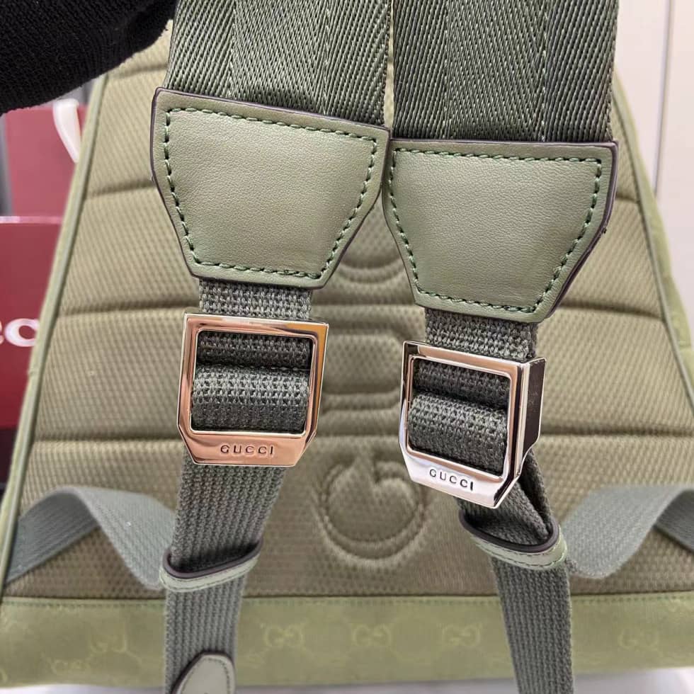 Gucci GG Canvas Mens Medium Green Backpack 834464_6_160468 Gucci GG Canvas Mens Medium Green Backpack 834464