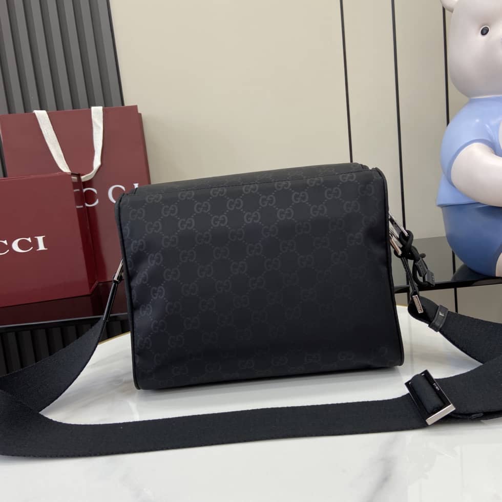 Gucci GG Nylon Mens Medium Black Crossbody Bag_1_160498 Gucci GG Nylon Mens Medium Black Crossbody Bag