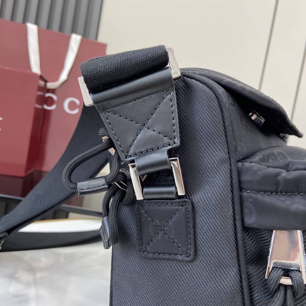 Gucci GG Nylon Mens Medium Black Crossbody Bag_4_160498 Gucci GG Nylon Mens Medium Black Crossbody Bag