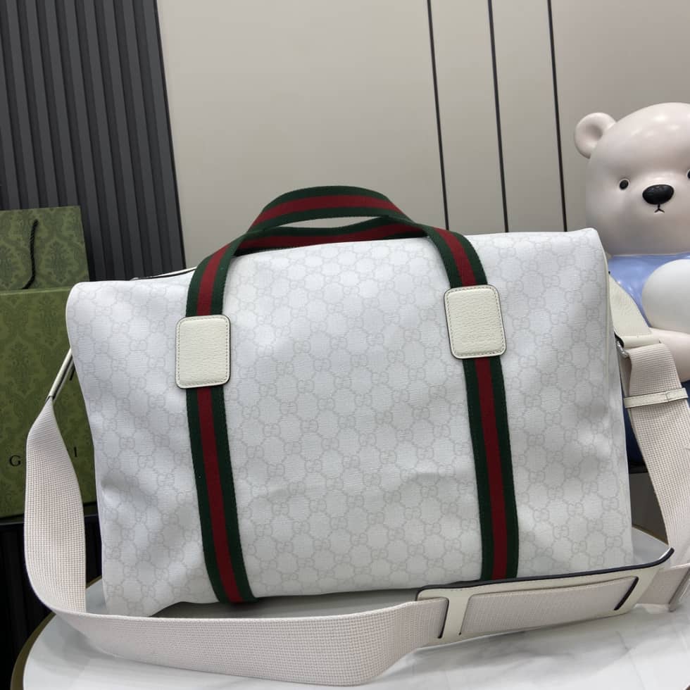 Gucci GG Mens Medium White Duffle Bag 799871_1_160528 Gucci GG Mens Medium White Duffle Bag 799871