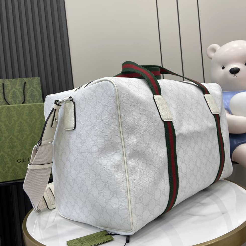 Gucci GG Mens Medium White Duffle Bag 799871_3_160528 Gucci GG Mens Medium White Duffle Bag 799871