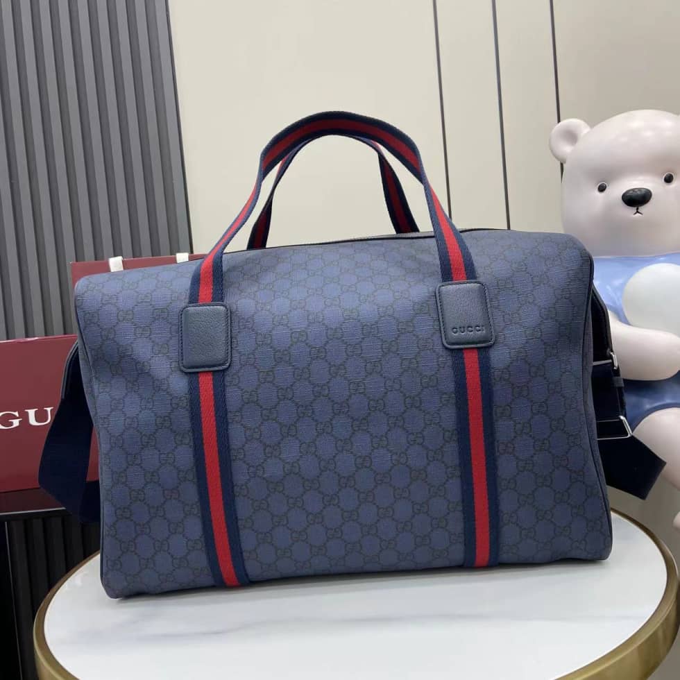 Gucci GG Mens Medium Blue Duffle Bag 799871_10_160538 Gucci GG Mens Medium Blue Duffle Bag 799871