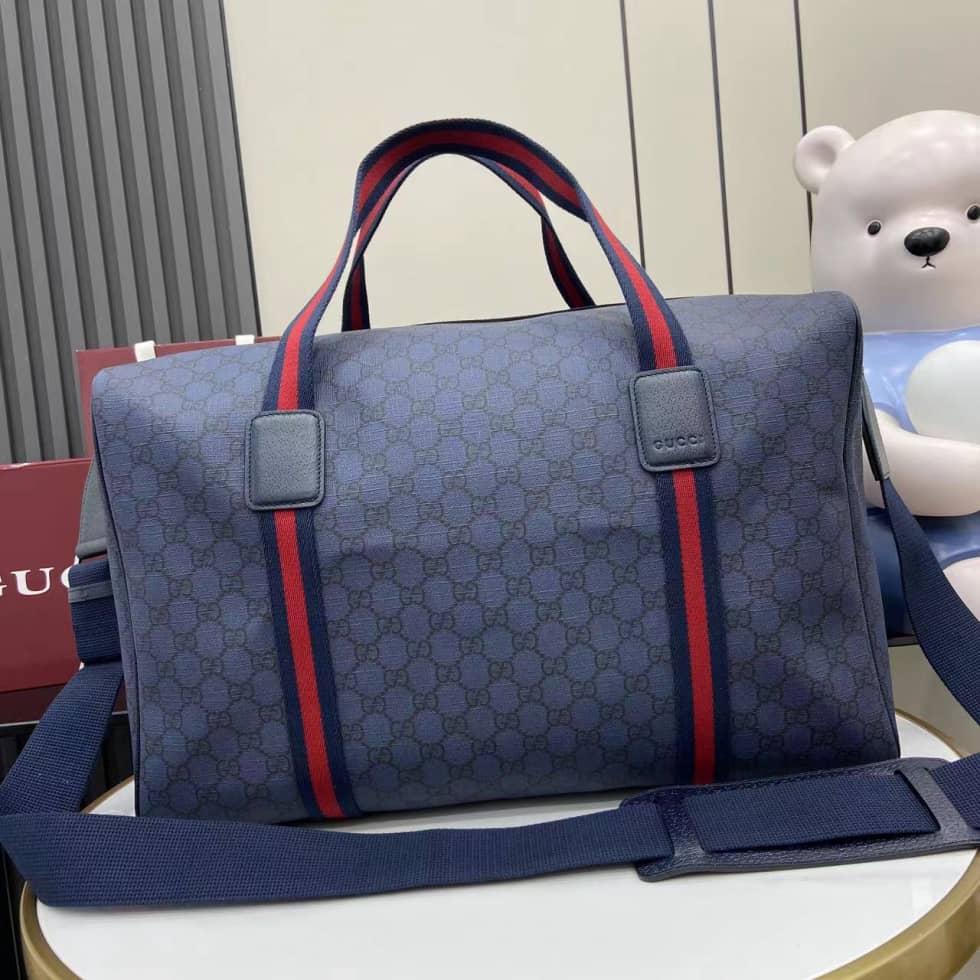 Gucci GG Mens Medium Blue Duffle Bag 799871_1_160538 Gucci GG Mens Medium Blue Duffle Bag 799871