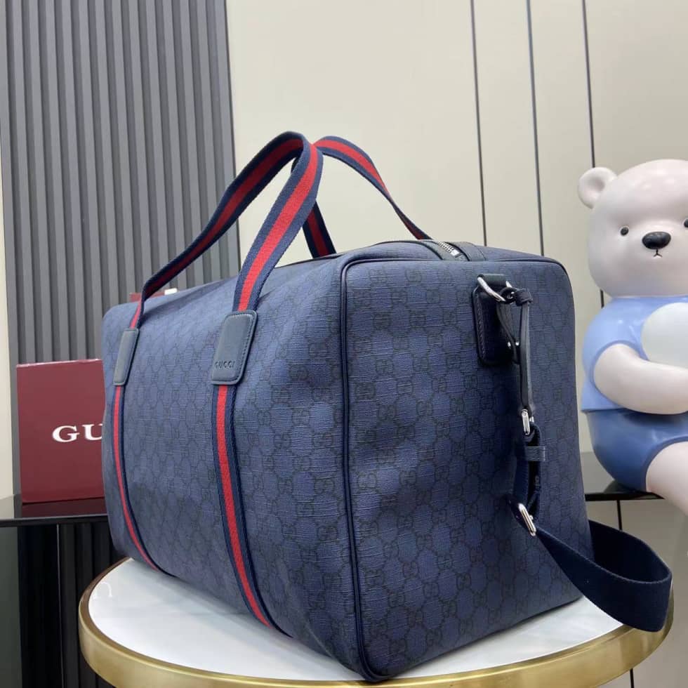 Gucci GG Mens Medium Blue Duffle Bag 799871_3_160538 Gucci GG Mens Medium Blue Duffle Bag 799871