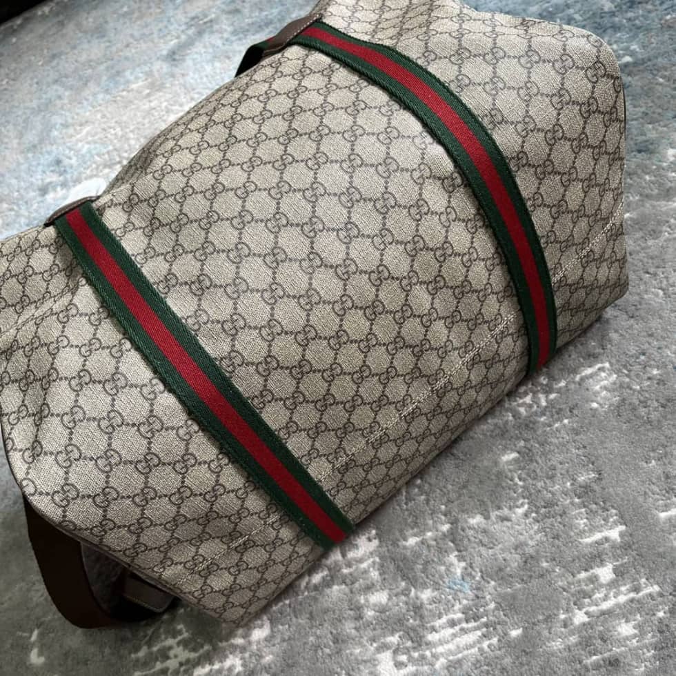 Gucci GG Supreme Fabric Medium Duffle Bag Brown_4_160548 Gucci GG Supreme Fabric Medium Duffle Bag Brown
