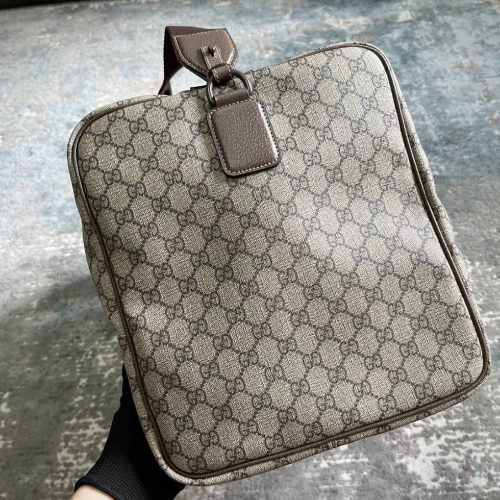 Gucci GG Supreme Fabric Medium Duffle Bag Brown_5_160548 Gucci GG Supreme Fabric Medium Duffle Bag Brown
