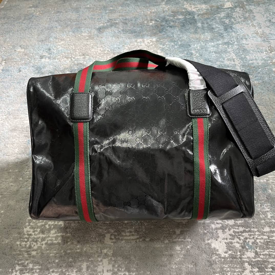 Gucci GG Medium Crystal Canvas Black Duffle Bag_10_160558 Gucci GG Medium Crystal Canvas Black Duffle Bag