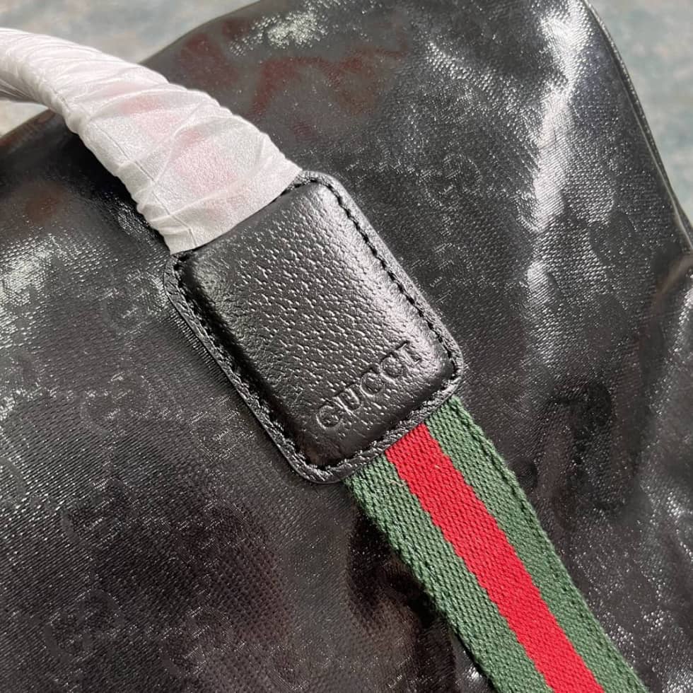 Gucci GG Medium Crystal Canvas Black Duffle Bag_3_160558 Gucci GG Medium Crystal Canvas Black Duffle Bag