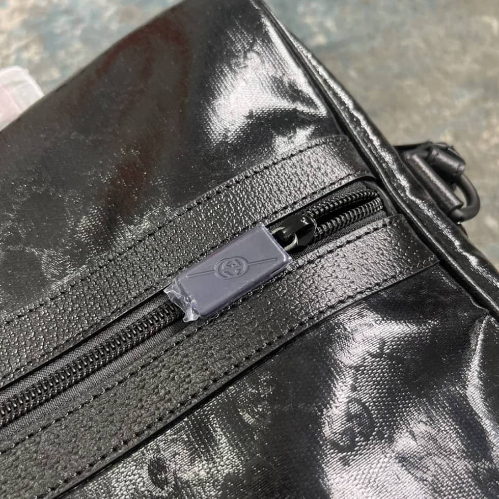 Gucci GG Medium Crystal Canvas Black Duffle Bag_5_160558 Gucci GG Medium Crystal Canvas Black Duffle Bag