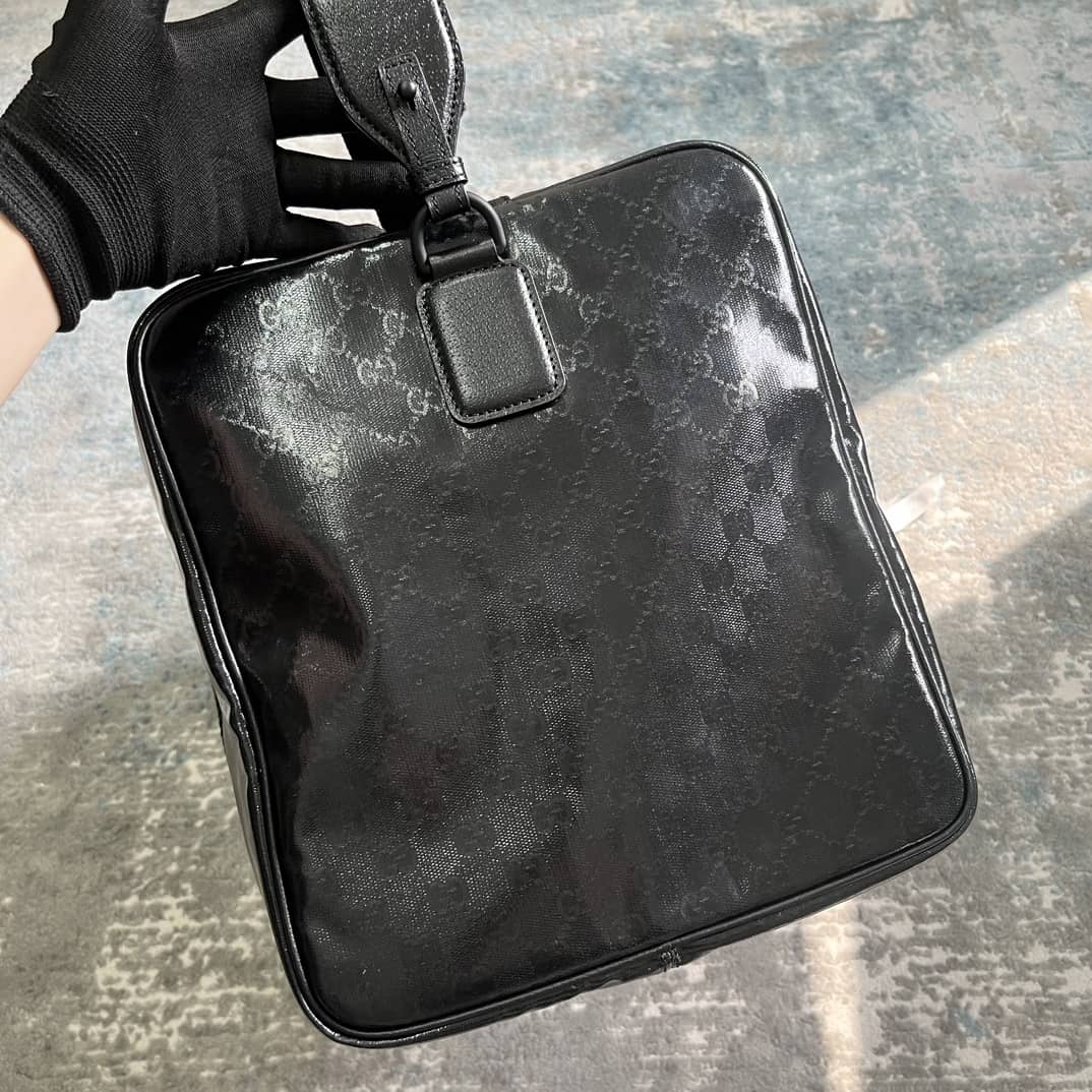 Gucci GG Medium Crystal Canvas Black Duffle Bag_6_160558 Gucci GG Medium Crystal Canvas Black Duffle Bag