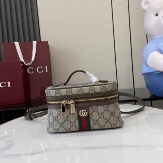 Gucci Ophidia Canvas Small Brown Vanity Bag