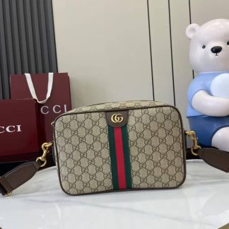 Gucci Ophidia Mens Canvas Medium Brown Crossbody Bag