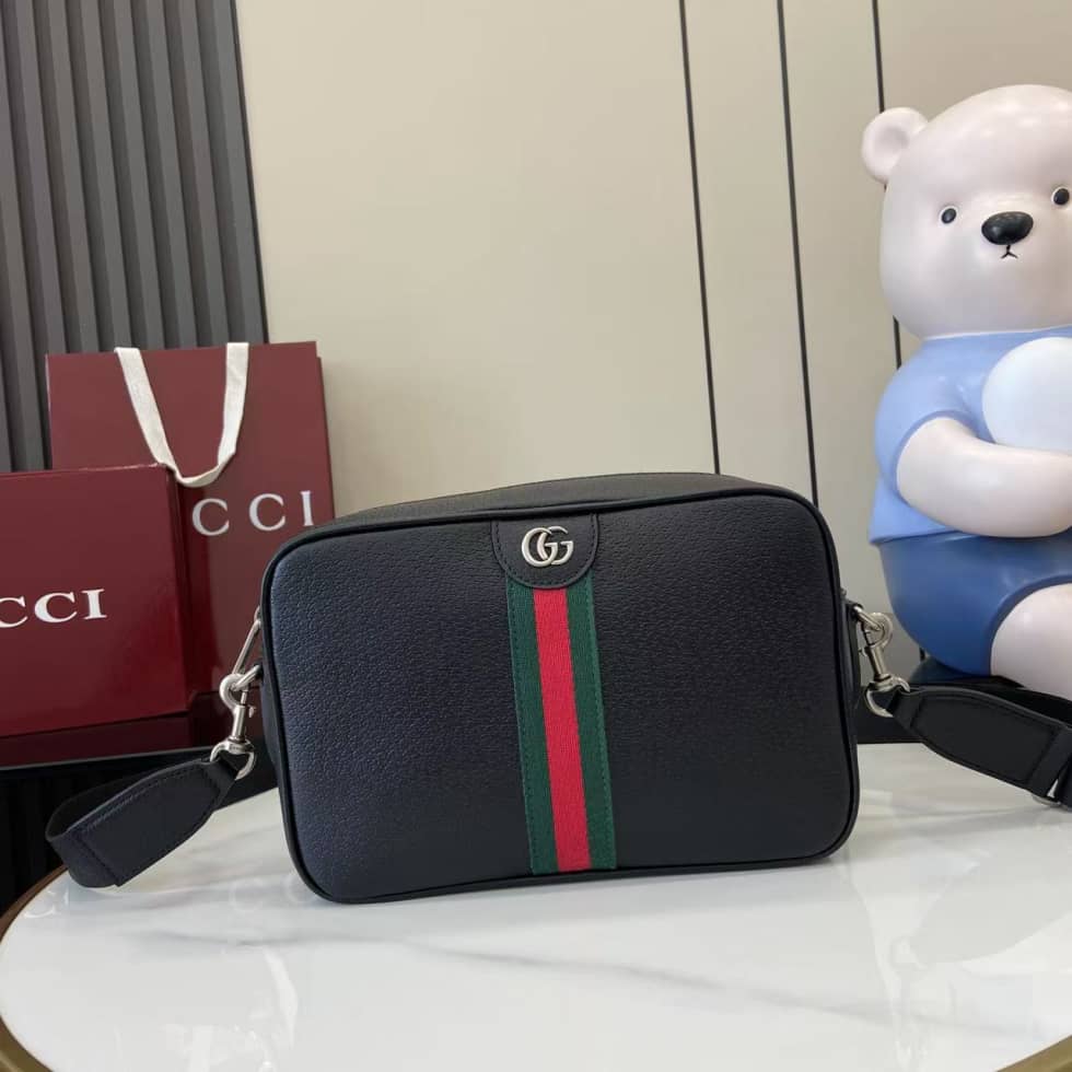Gucci Ophidia Mens Leather Medium Black Crossbody Bag_10_160598 Gucci Ophidia Mens Leather Medium Black Crossbody Bag