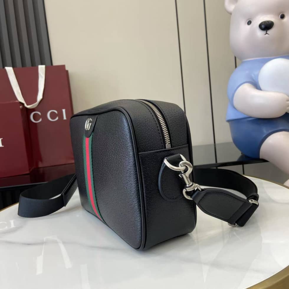 Gucci Ophidia Mens Leather Medium Black Crossbody Bag_2_160598 Gucci Ophidia Mens Leather Medium Black Crossbody Bag
