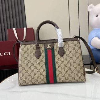 Gucci Ophidia Canvas Medium Brown Tote Bag 836839