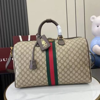Gucci Savoy Canvas Medium Duffle Bag Beige 834460
