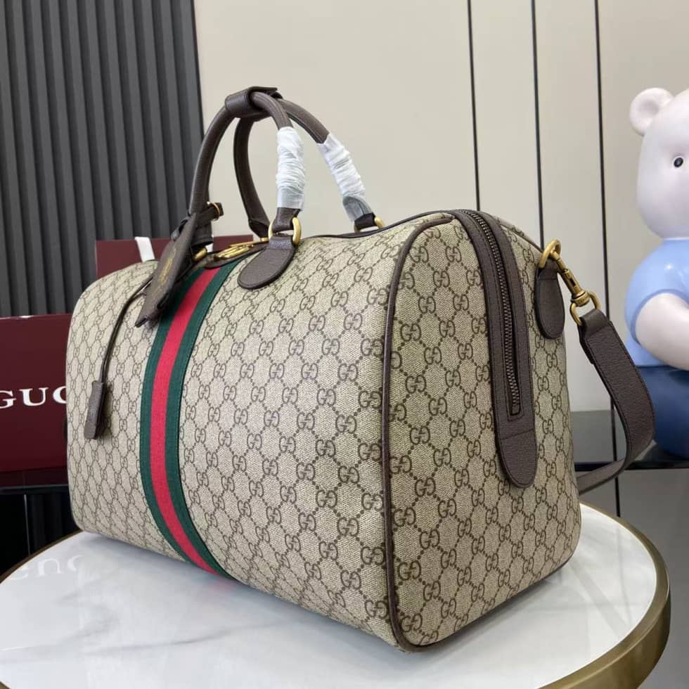Gucci Savoy Canvas Medium Duffle Bag Beige 834460_1_160658 Gucci Savoy Canvas Medium Duffle Bag Beige 834460