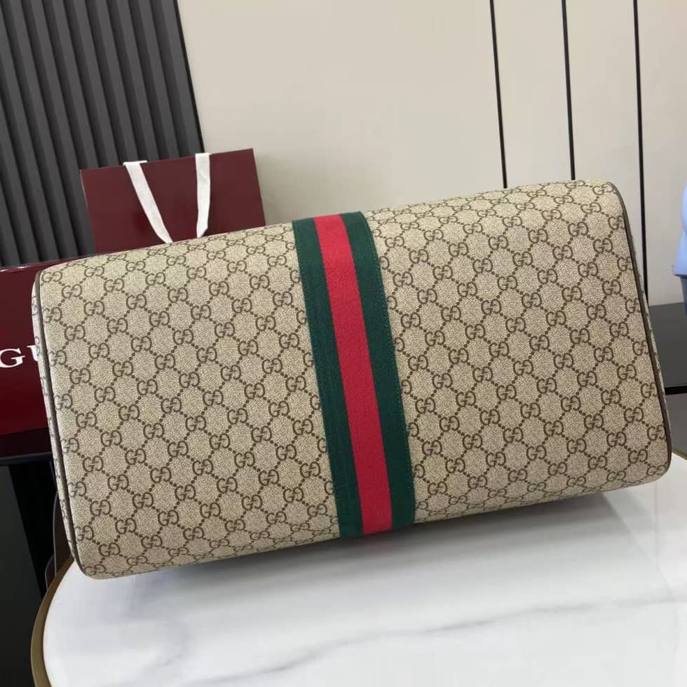 Gucci Savoy Canvas Medium Duffle Bag Beige 834460_6_160658 Gucci Savoy Canvas Medium Duffle Bag Beige 834460