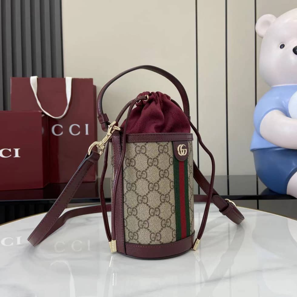 Gucci Ophidia Canvas Mini Brown Bucket Bag 838462_1_160678 Gucci Ophidia Canvas Mini Brown Bucket Bag 838462