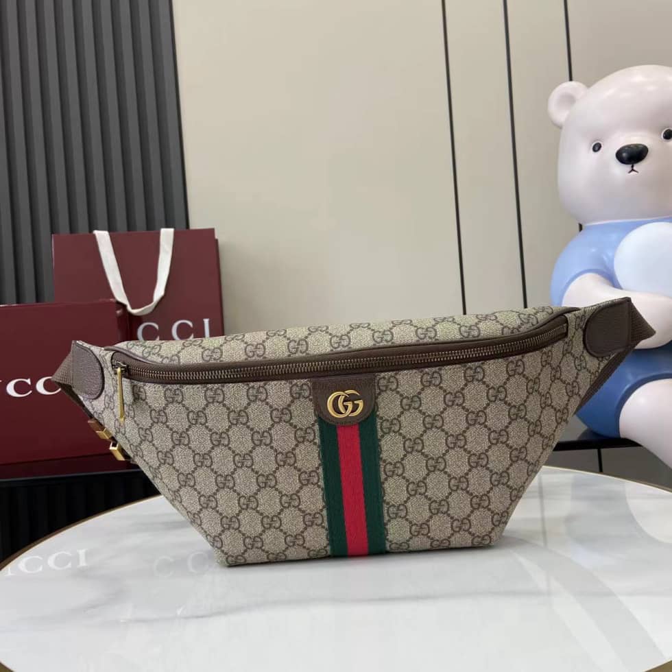 Gucci Ophidia Canvas Brown Belt Bag 839104_10_160698 Gucci Ophidia Canvas Brown Belt Bag 839104