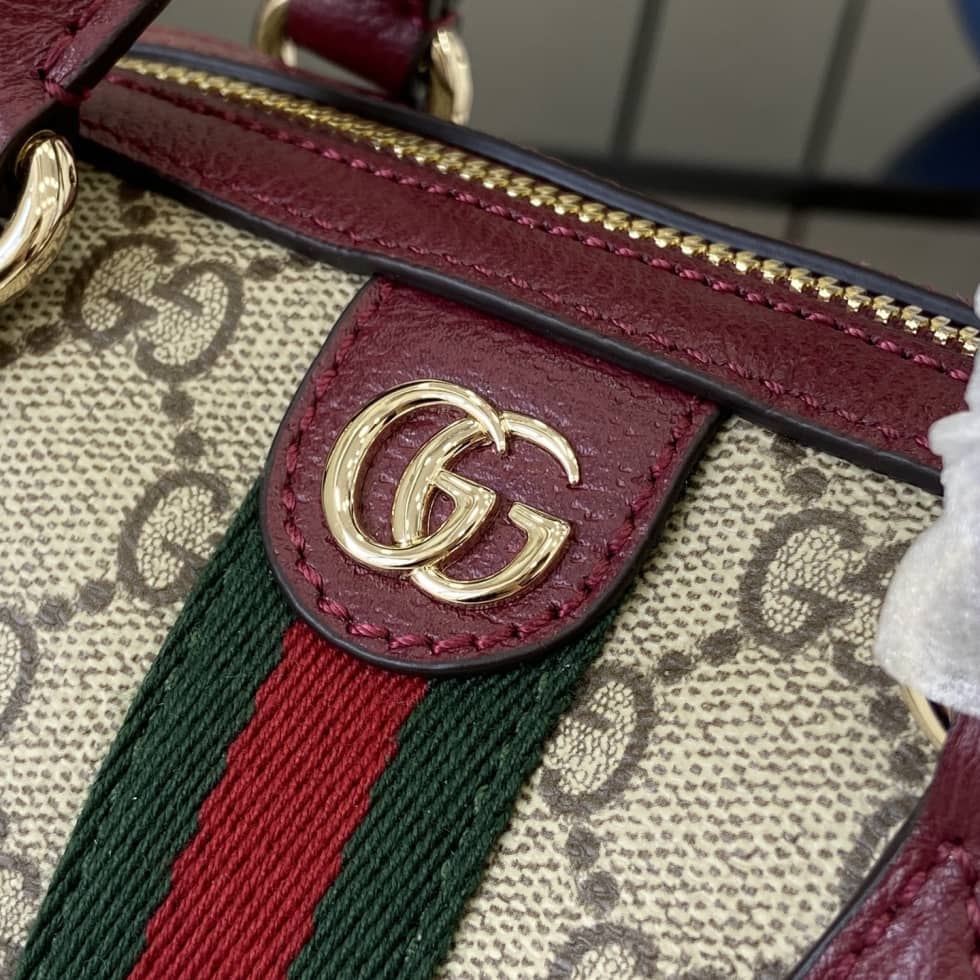 Gucci Ophidia Canvas Mini Red Brown Boston Bag_4_160718 Gucci Ophidia Canvas Mini Red Brown Boston Bag