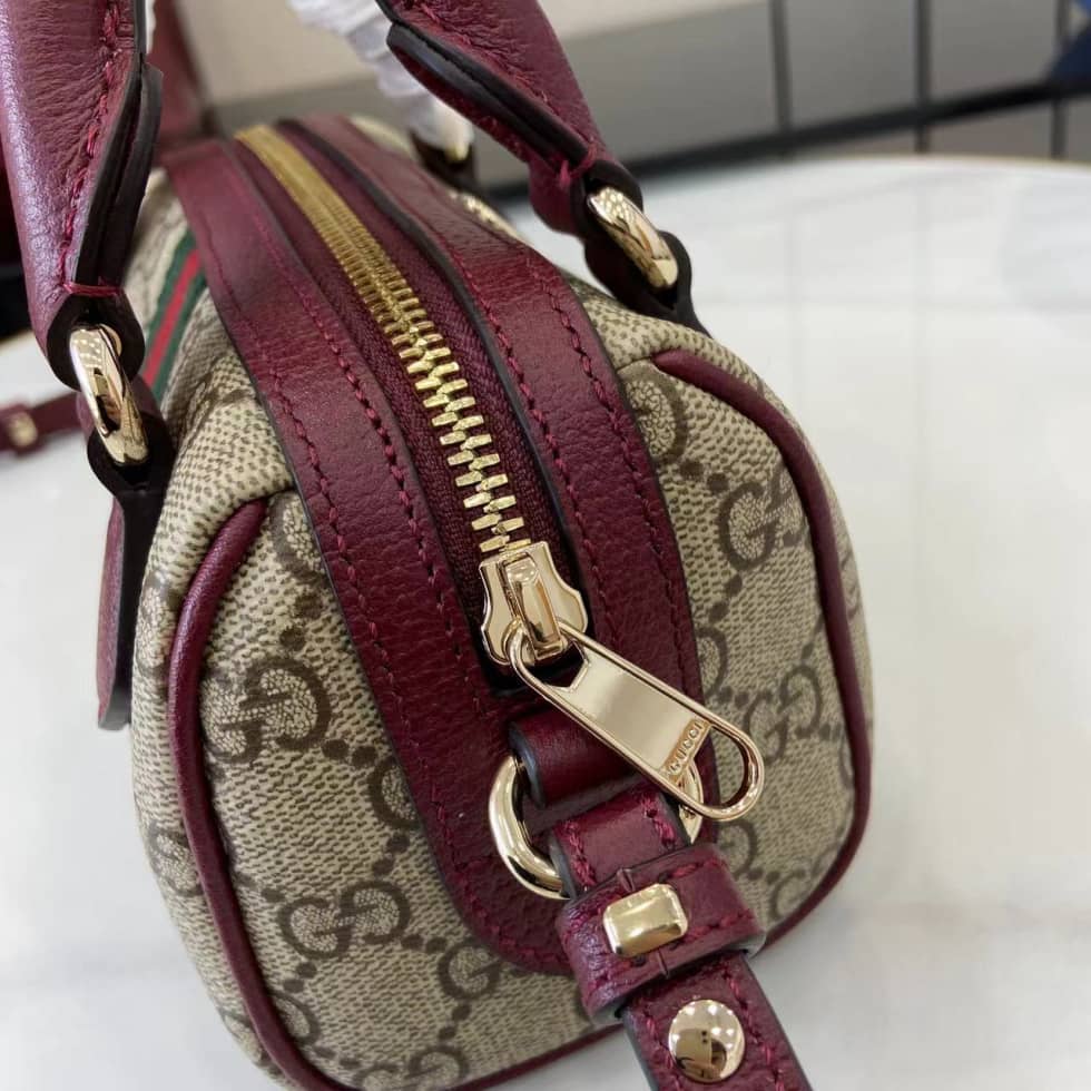 Gucci Ophidia Canvas Mini Red Brown Boston Bag_6_160718 Gucci Ophidia Canvas Mini Red Brown Boston Bag