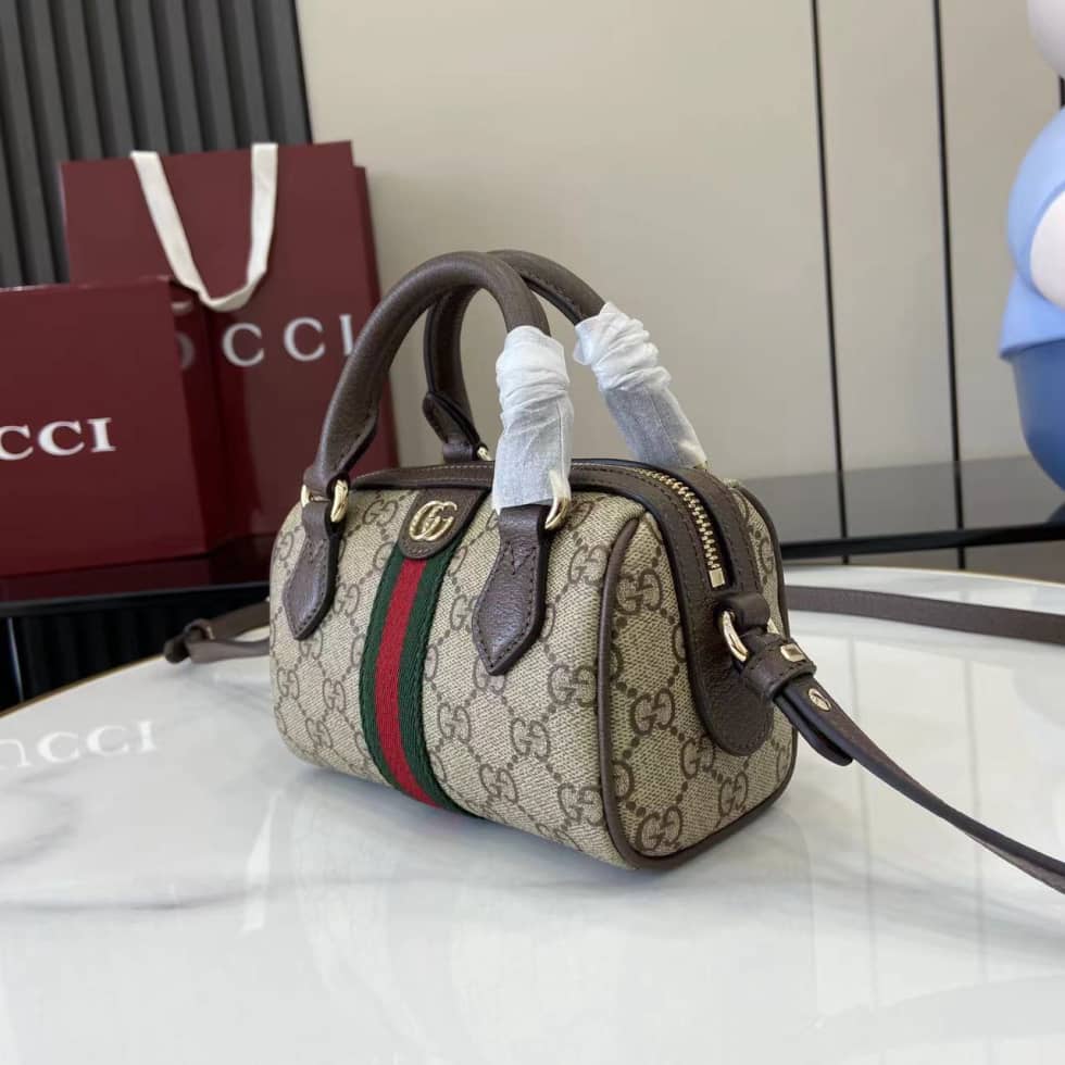 Gucci Ophidia Canvas Mini Brown Boston Bag 838478_2_160728 Gucci Ophidia Canvas Mini Brown Boston Bag 838478