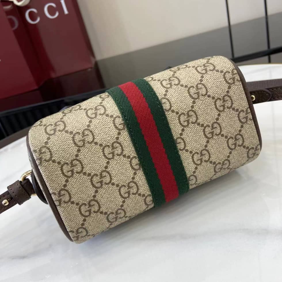 Gucci Ophidia Canvas Mini Brown Boston Bag 838478_3_160728 Gucci Ophidia Canvas Mini Brown Boston Bag 838478