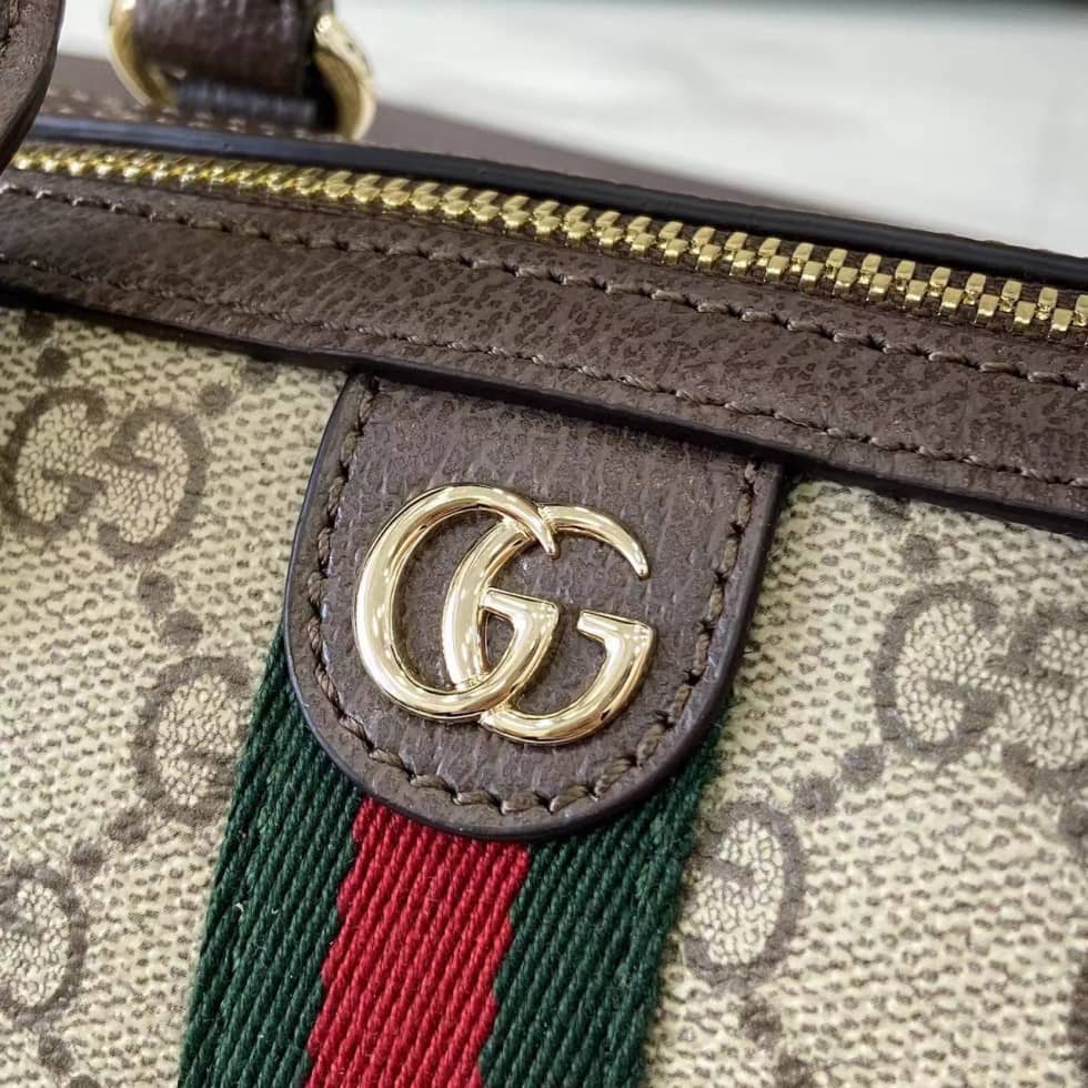 Gucci Ophidia Canvas Mini Brown Boston Bag 838478_5_160728 Gucci Ophidia Canvas Mini Brown Boston Bag 838478