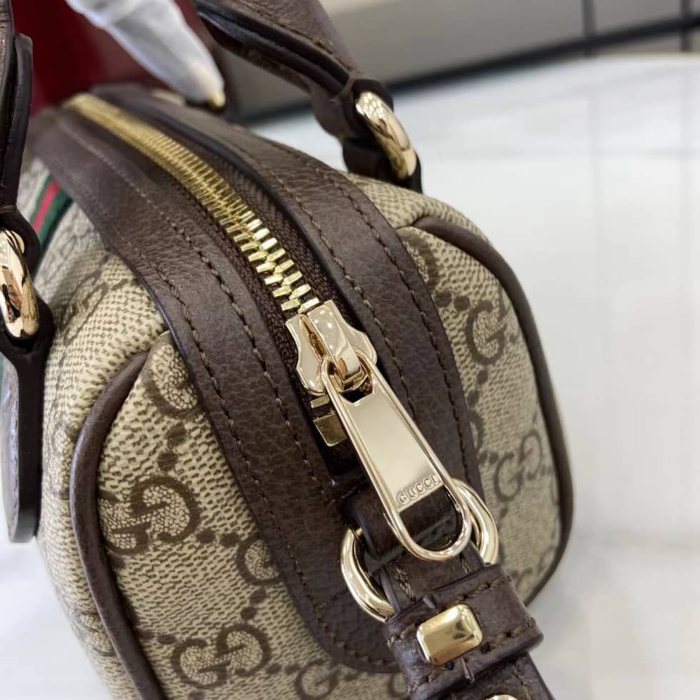 Gucci Ophidia Canvas Mini Brown Boston Bag 838478_6_160728 Gucci Ophidia Canvas Mini Brown Boston Bag 838478