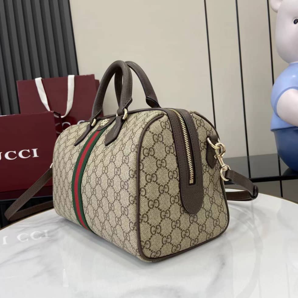 Gucci Ophidia Canvas Large Brown Boston Bag_2_160748 Gucci Ophidia Canvas Large Brown Boston Bag